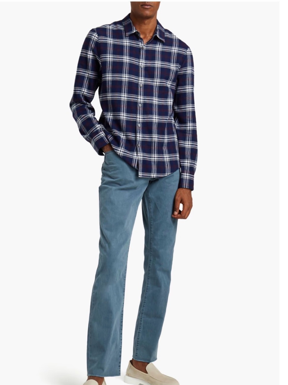 James Perse Standard Plaid Button-Up Flannel Shirt Size 3 (L)